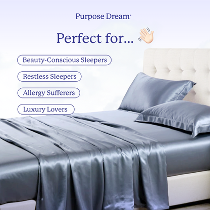Purpose™ Silver Mulberry Silk Fitted Sheet